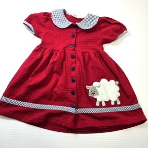 Vintage‎ Buster Brown Dress 2T Sheep/Wine Red